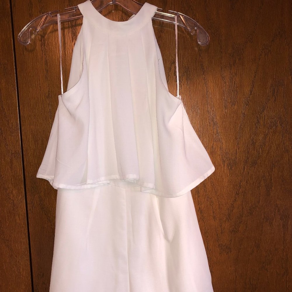 White flowy ROMPER with layer